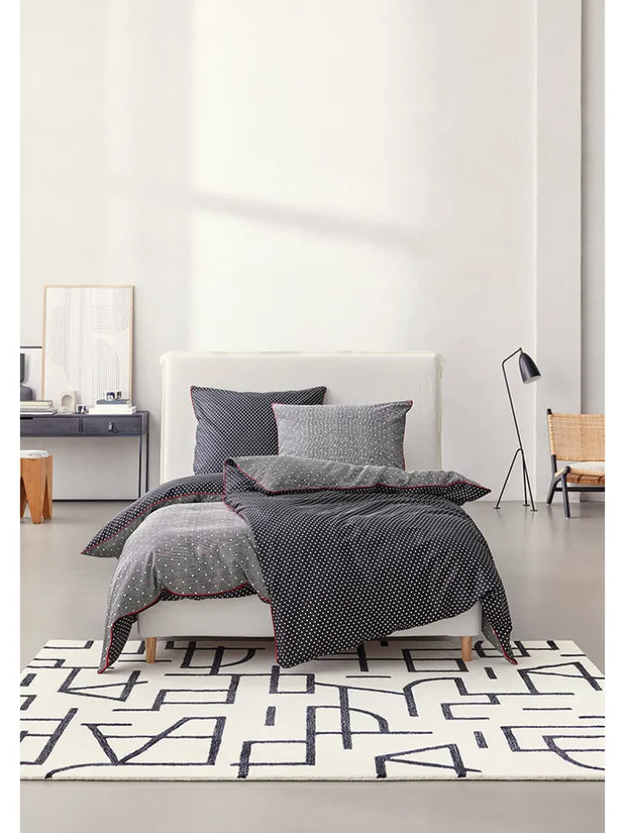 Satin-Bettwäsche-Set "Heritage" in Schwarz/ Weiß