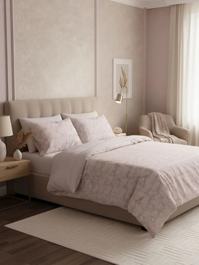 Satin-Bettwäsche-Set in Rosa