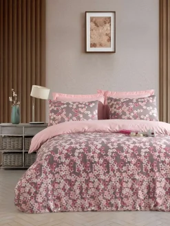 Satin-Bettwäsche-Set in Rosa