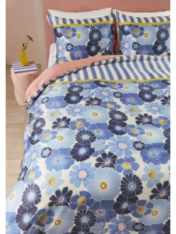 Satin-Bettwäsche-Set ''Nica'' in Blau