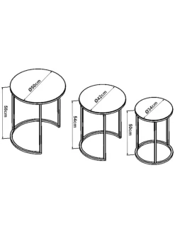 Satztisch Kyyjärvi in Grau (D)50cm (H)58cm