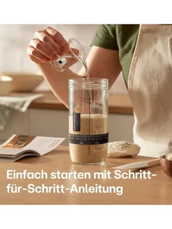 Sauerteig Starter Set aus Glas (700 ml) Komplett-Set mit Anleitung