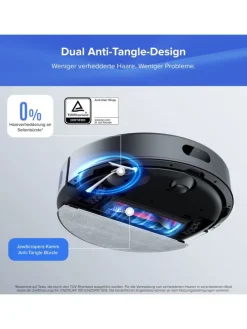 Saugroboter Q7 BF+ in Schwarz, 8000 Pa, Dual Anti-Tangle-System