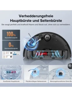 Saugroboter Qrevo Edge S5A in Weiß, 18500Pa, Dual Anti-Tangle-System