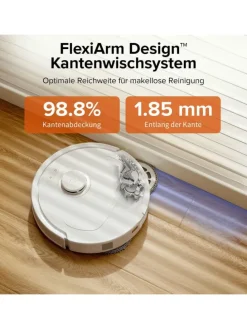 Saugroboter Qrevo Pro in Weiß, 60°C-Heißwasser-Moppwäsche