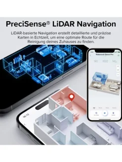 Saugroboter Qrevo Pro in Weiß, 60°C-Heißwasser-Moppwäsche