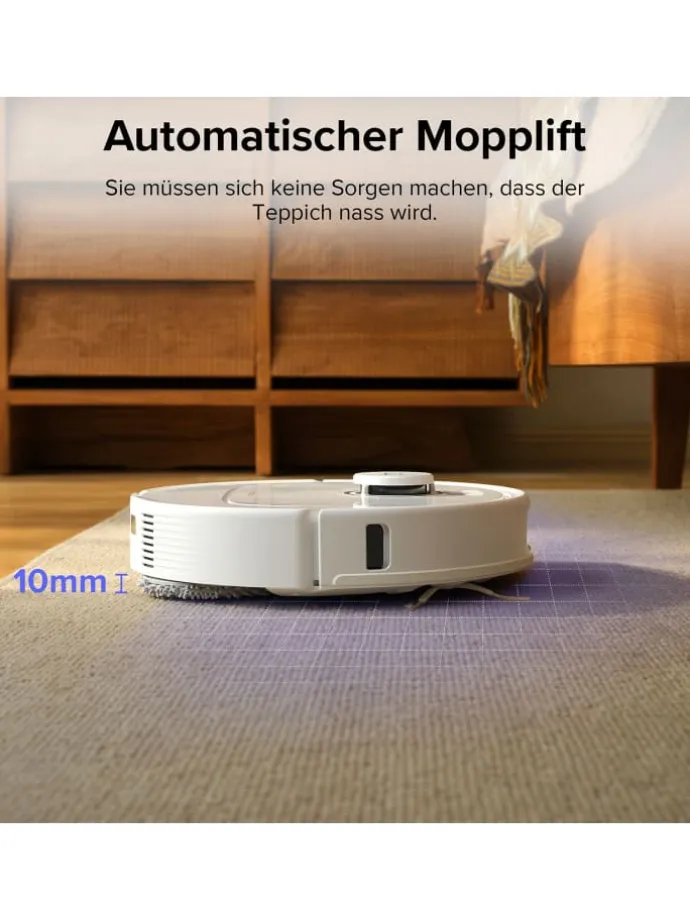 Saugroboter Qrevo Pro in Weiß, 60°C-Heißwasser-Moppwäsche