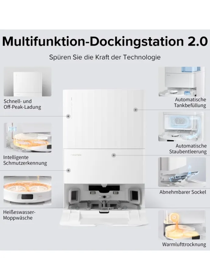 Saugroboter Qrevo Pro in Weiß, 60°C-Heißwasser-Moppwäsche