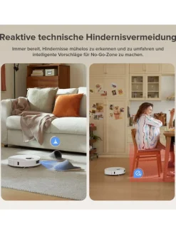 Saugroboter QV 35A in Weiß, mit Wischfunktion&Hebarem Wischmopp, 8000Pa