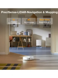 Saugroboter QV 35A in Weiß, mit Wischfunktion&Hebarem Wischmopp, 8000Pa