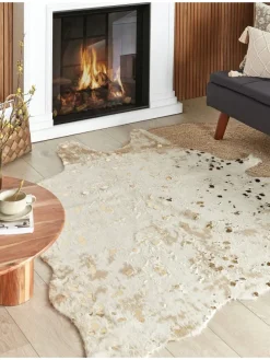 Schaffell BOGONG in Beige/Gold - (W) 150 x (H) 1 x (L) 200 cm