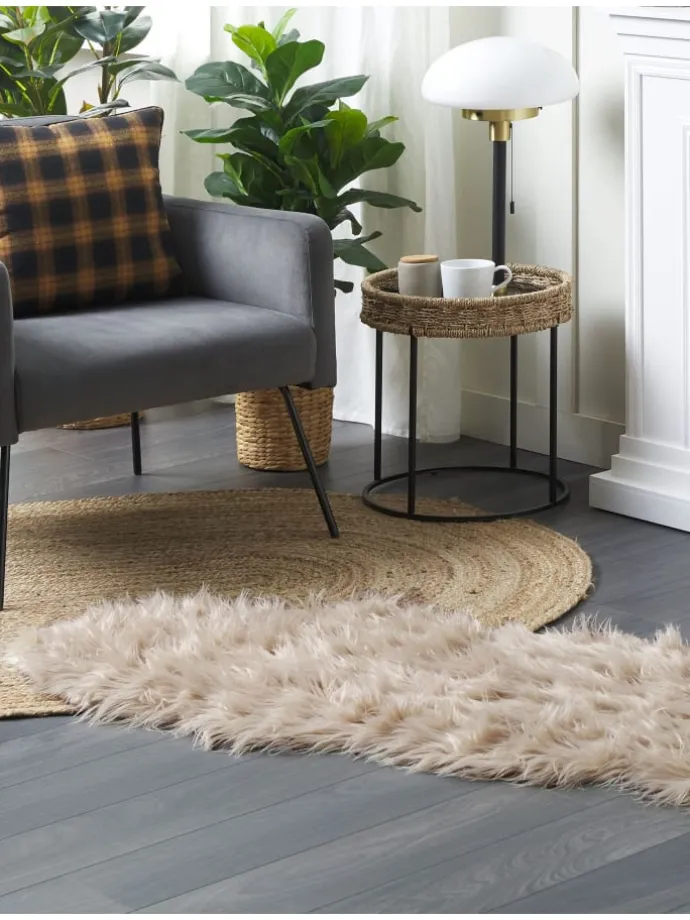 Schaffell MAMUNGARI in Beige - (W) 60 x (H) 6 x (L) 180 cm