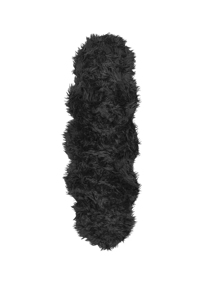 Schaffell MAMUNGARI in Schwarz - (W) 60 x (H) 6 x (L) 180 cm