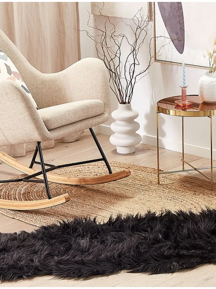 Schaffell MAMUNGARI in Schwarz - (W) 60 x (H) 6 x (L) 180 cm