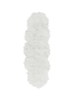 Schaffell MAMUNGARI in Weiß - (W) 60 x (H) 6 x (L) 180 cm