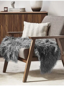 Schaffell MUNGO in Grau - (W) 63 x (H) 3 x (L) 95 cm