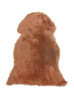 Schaffell ULURU in Braun - (W) 65 x (H) 8 x (L) 100 cm