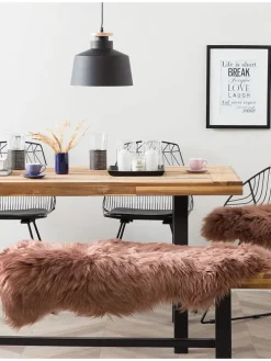 Schaffell ULURU in Braun - (W) 65 x (H) 8 x (L) 100 cm