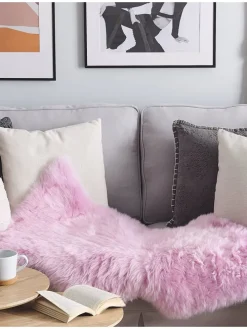 Schaffell ULURU in Rosa - (W) 65 x (H) 8 x (L) 100 cm