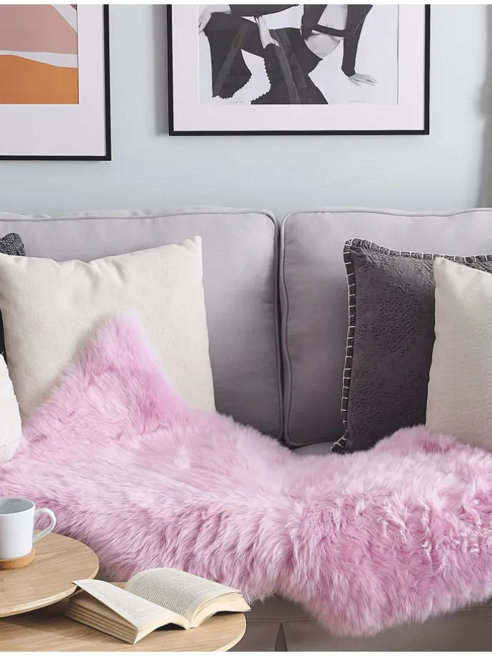 Schaffell ULURU in Rosa - (W) 65 x (H) 8 x (L) 100 cm