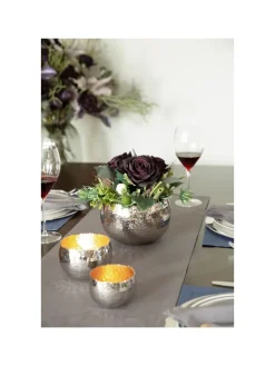 Schale "Sefa" in Silber/ Gold - H. 14,5 cm - D. 20 cm