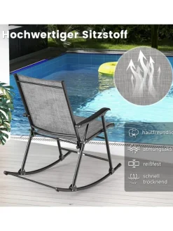 Schaukelstühle 2er Set in Grau