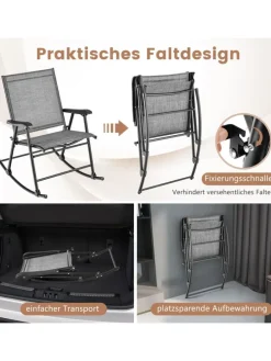 Schaukelstühle 2er Set in Grau