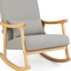 Schaukelstuhl aus Holz in Grau
