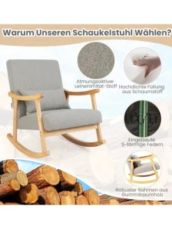 Schaukelstuhl aus Holz in Grau