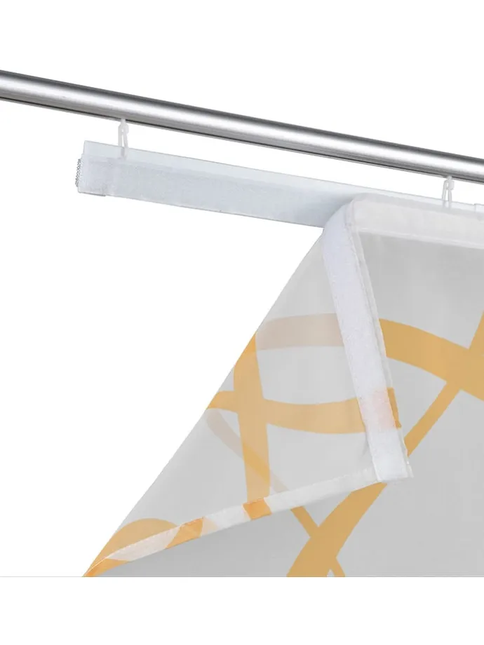 Schiebevorhang in Weiß/ Orange