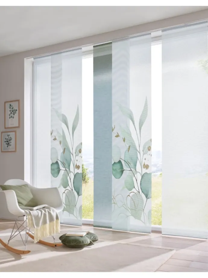 Schiebevorhang in weiß-bedruckt