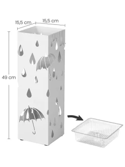 Schirmständer in Weiß - (B)15,5 x (H)49 x (T)15,5 cm