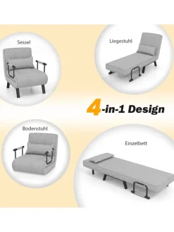 Schlafsessel Klappbar in Grau