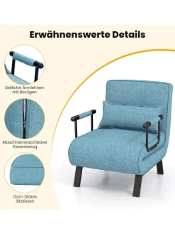 Schlafsessel Klappbar in Türkis