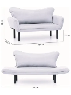 Schlafsofa in Bunt - (B)150 x (T)65 cm