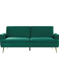 Schlafsofa VETTRE in Grün/Gold - (W) 210 x (H) 88 x (L) 84 cm