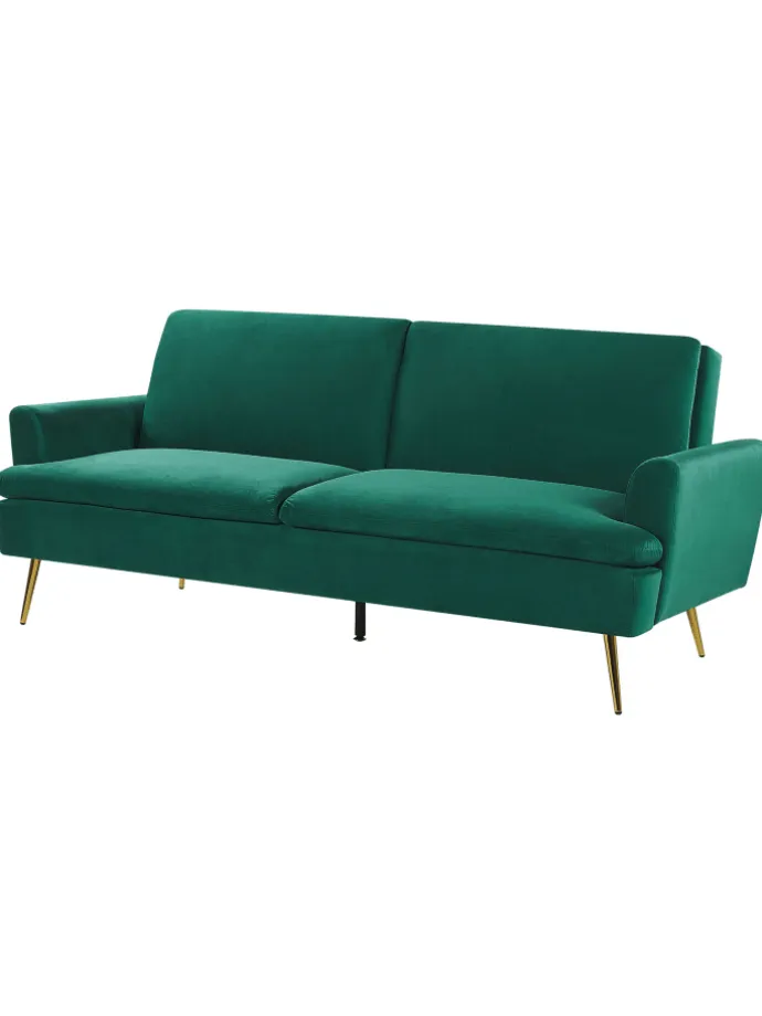Schlafsofa VETTRE in Grün/Gold - (W) 210 x (H) 88 x (L) 84 cm