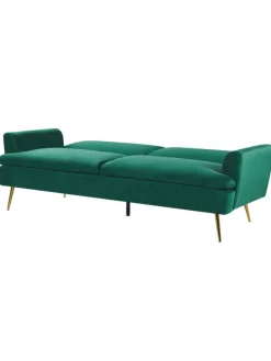 Schlafsofa VETTRE in Grün/Gold - (W) 210 x (H) 88 x (L) 84 cm