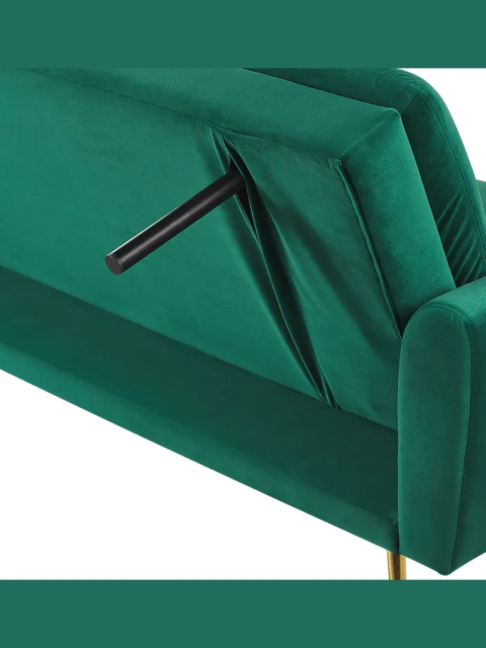 Schlafsofa VETTRE in Grün/Gold - (W) 210 x (H) 88 x (L) 84 cm