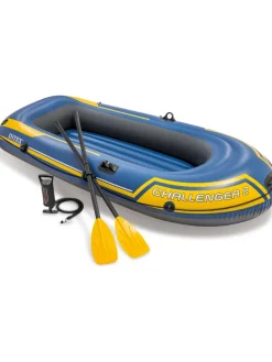 Schlauchboot in Dunkelblau/ Gelb mit Zubehör - (L)236 x (B)114 cm