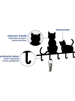 Schlüsselboard in Schwarz - (B)20 x (H)15 cm