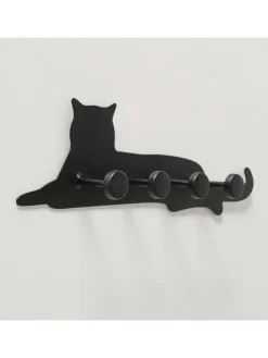 Schlüsselbrett "Kiri" in Schwarz - (L)25 cm