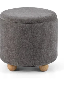 Schminkhocker mit Stauraum bis 150 kg in Grau