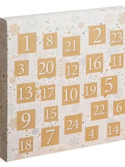 Schmuck-Adventskalender in Weiß/ Gold