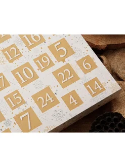 Schmuck-Adventskalender in Weiß/ Gold