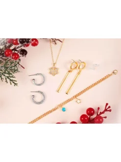 Schmuck-Adventskalender in Weiß/ Gold