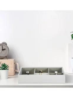 Schmuckaufbewahrung in Weiß - (B)32 x (H)7 x (T)22 cm