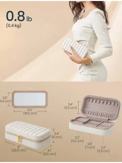 Schmucketui in Weiß - (B)20,5 x (H)6 x (T)10,5 cm