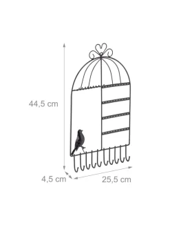 Schmuckhalter in Schwarz - (B)25,5x (H)44,5 x (T)4,5 cm