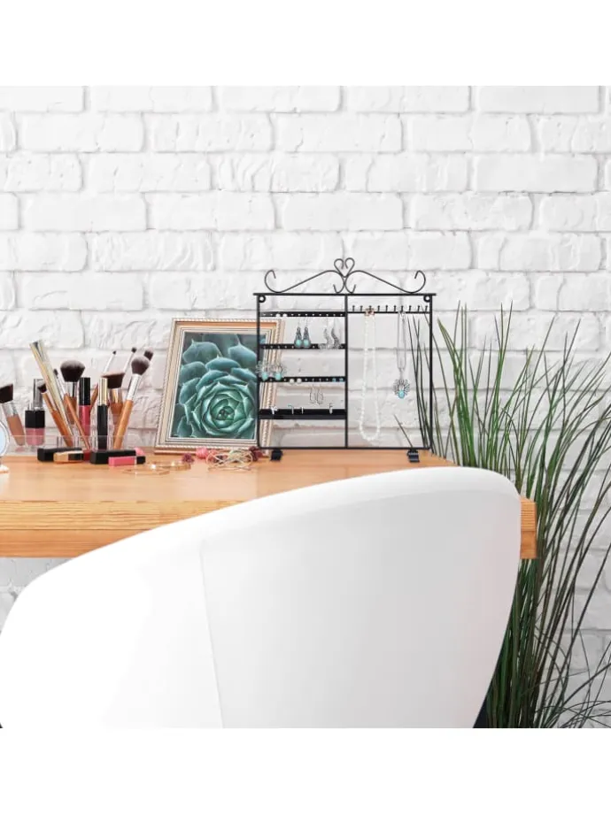 Schmuckhalter in Schwarz - (B)31,5 x (H)34 x (T)9 cm